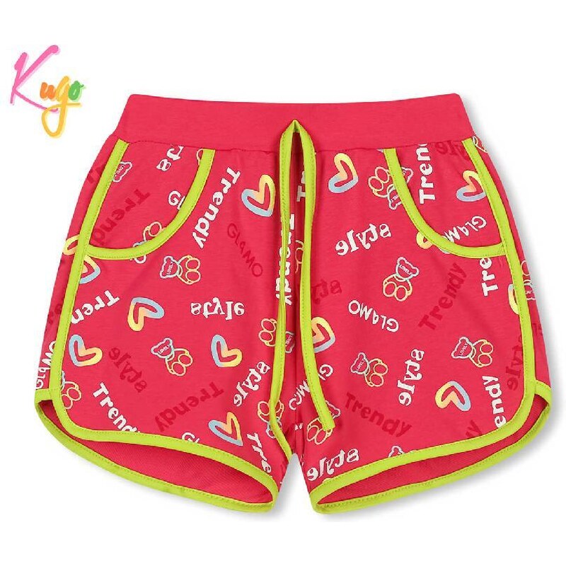 Dívčí kraťasy Kugo HS0679, růžové, vel. 140
