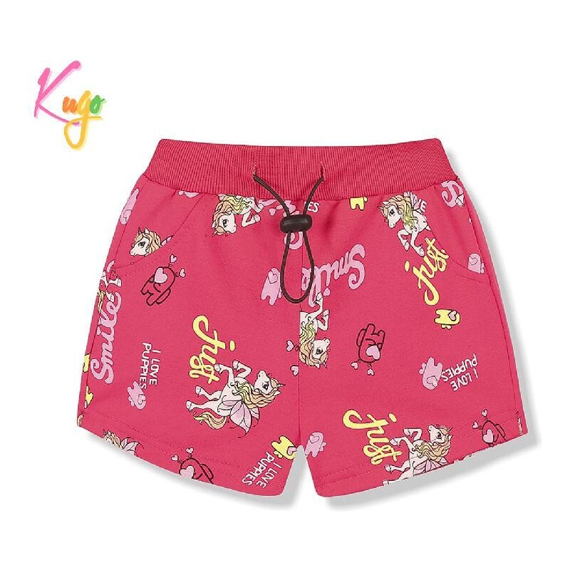 Dívčí kraťasy Kugo FS6796, tmavě růžové, vel. 98