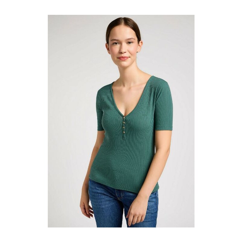 Wrangler tričko Lee HENLEY EVERGREEN