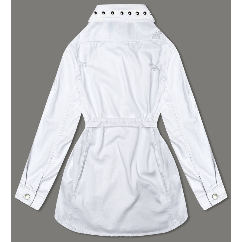 A'DORO Bílá dámská džínová oversize bunda (M6959)