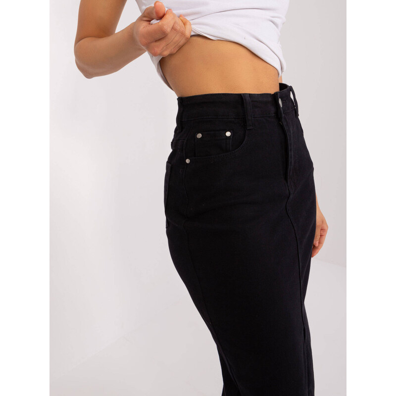Factory Price Černá vypasovaná džínová maxi sukně (M551)