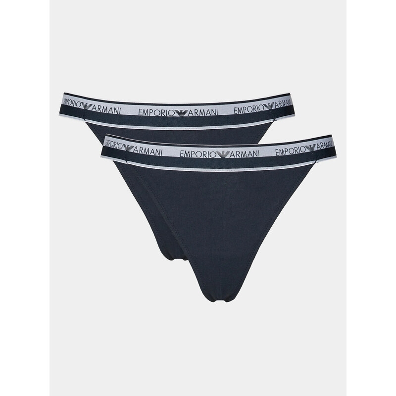 Dámská tanga 2Pack tm. modrá model 19916501 - Emporio Armani