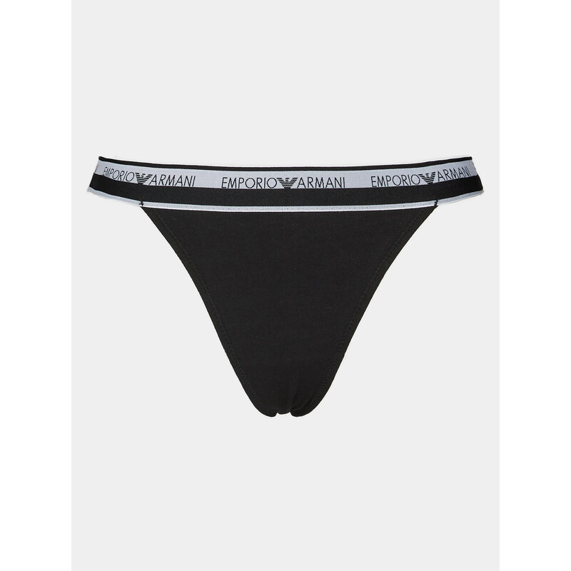 Dámská tanga 2Pack 164522 4R227 00020 černá - Emporio Armani