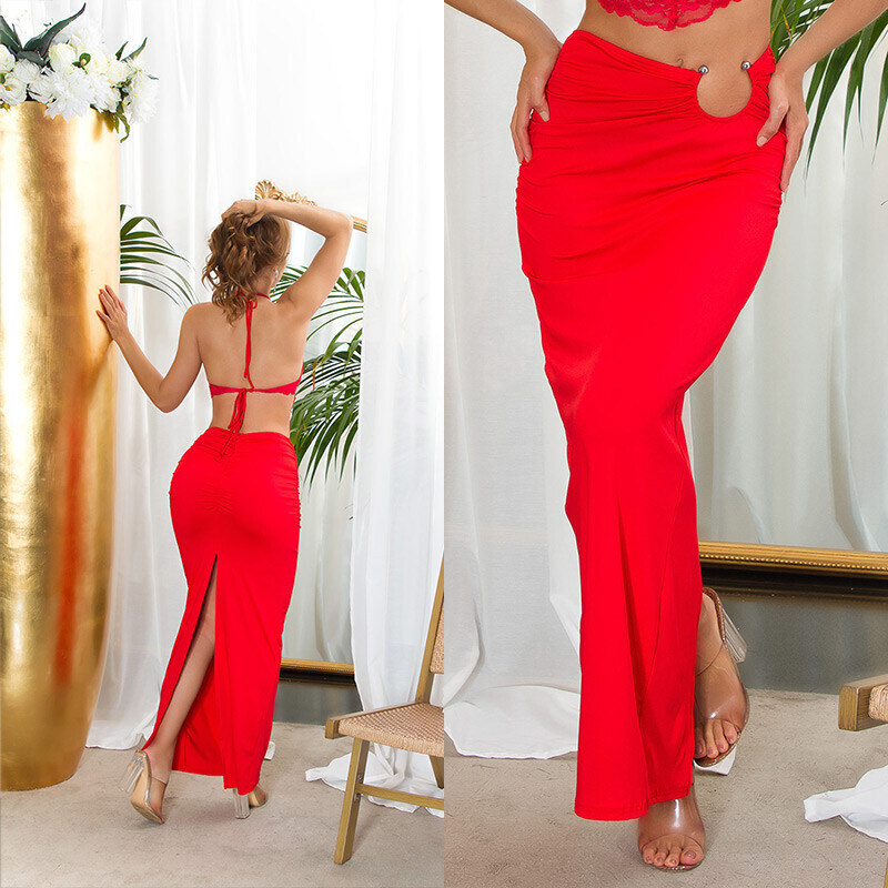 Style fashion Sexy maxi sukně Koucla s detailem kroužku