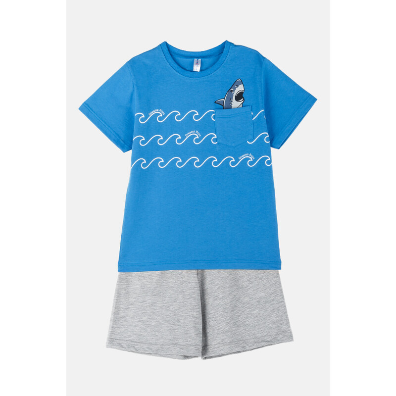 JOYCE Chlapecké bavlněné pyžamo "SHARK"/Modrá