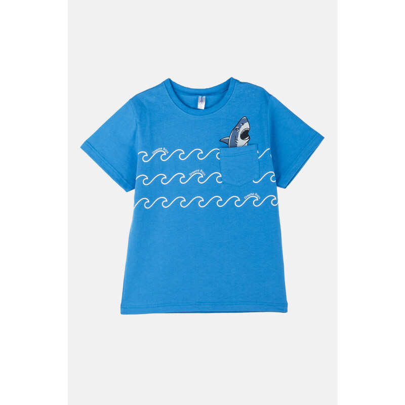 JOYCE Chlapecké bavlněné pyžamo "SHARK"/Modrá
