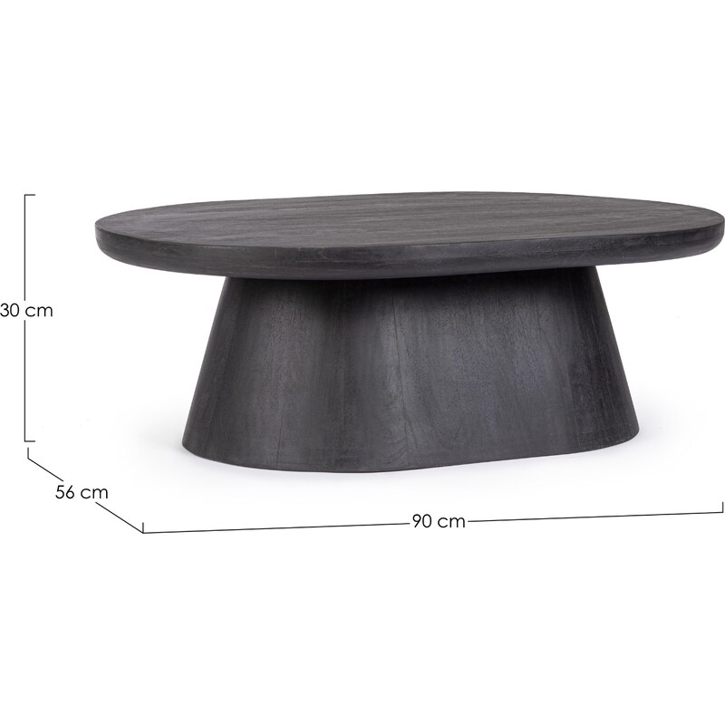 Černý dřevěný konferenční stolek Bizzotto Fuji 90x65 cm