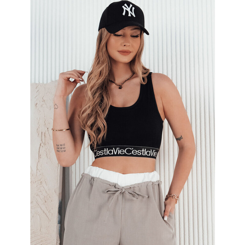 BASIC ČERNÝ CROP TOP SUNSEL Černá