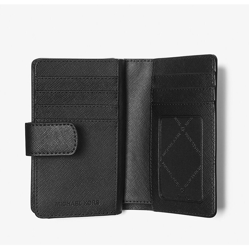 Michael Kors Medium Crossgrain Leather Wallet Black