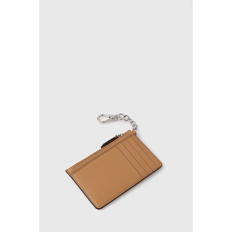 Kožená peněženka Lauren Ralph Lauren béžová barva