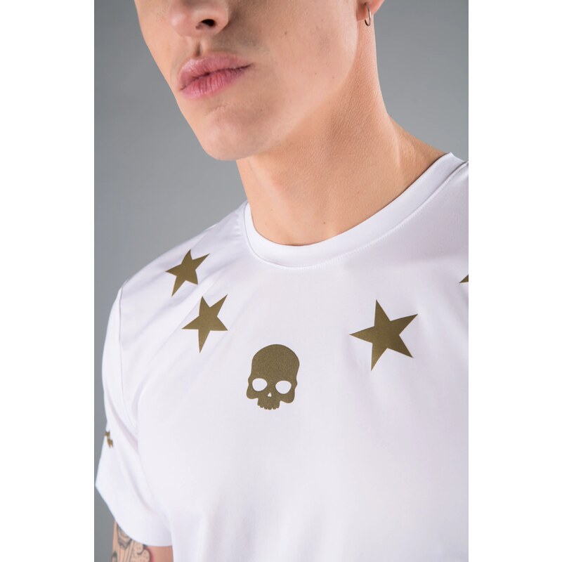 Pánské tričko Hydrogen Star Tech Tee White/Gold XL