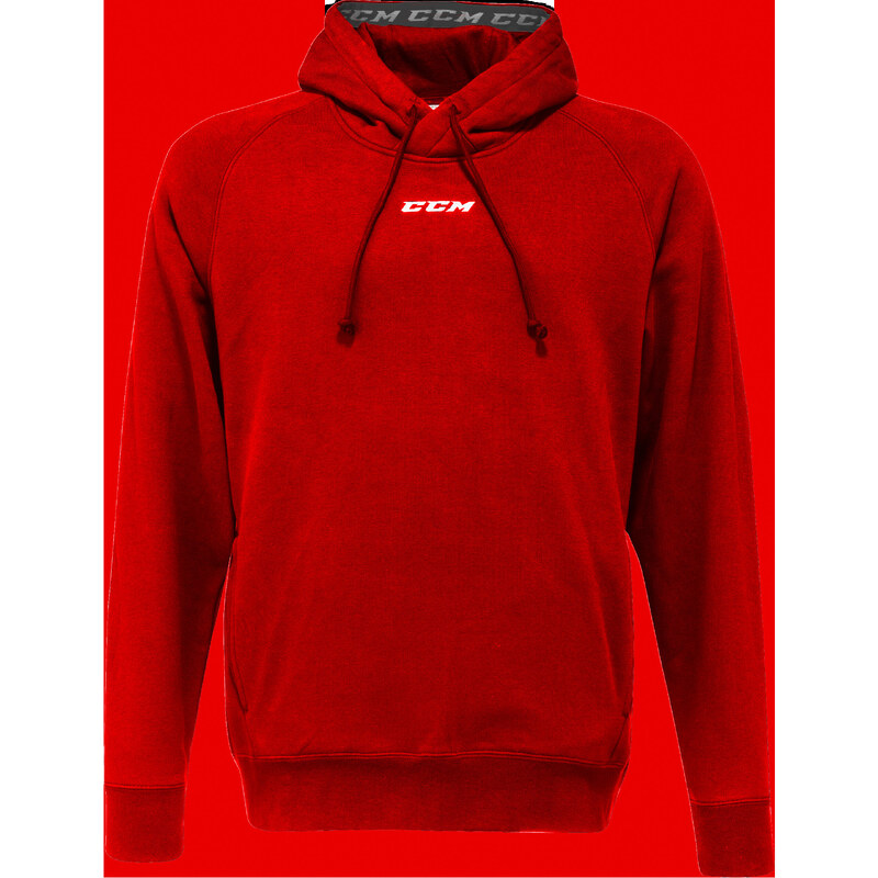 Pánská mikina CCM Team Fleece Pullover Hoodie Red XL