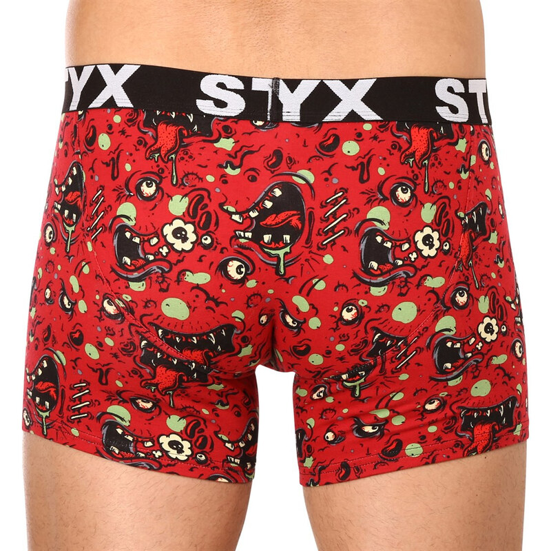 3PACK pánské boxerky Styx long art sportovní guma vícebarevné (3U13714)