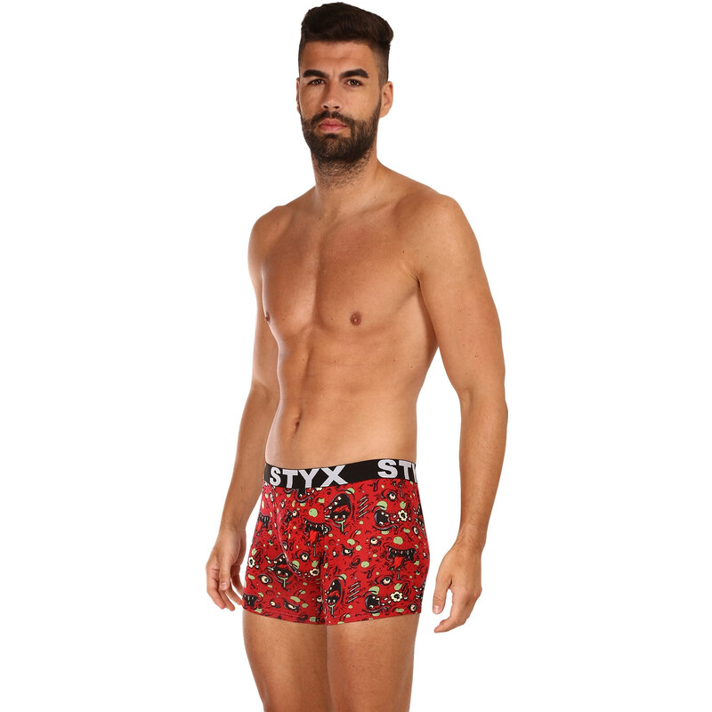 3PACK pánské boxerky Styx long art sportovní guma vícebarevné (3U13714)