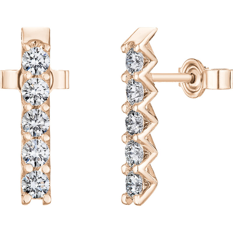 Tiami Náušnice z růžového zlata s diamanty Pure Line 5