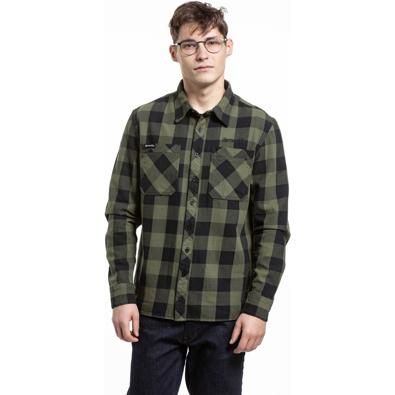 Meatfly pánská košile Hunt 2.0 Premium Olive | Zelená | 100% bavlna