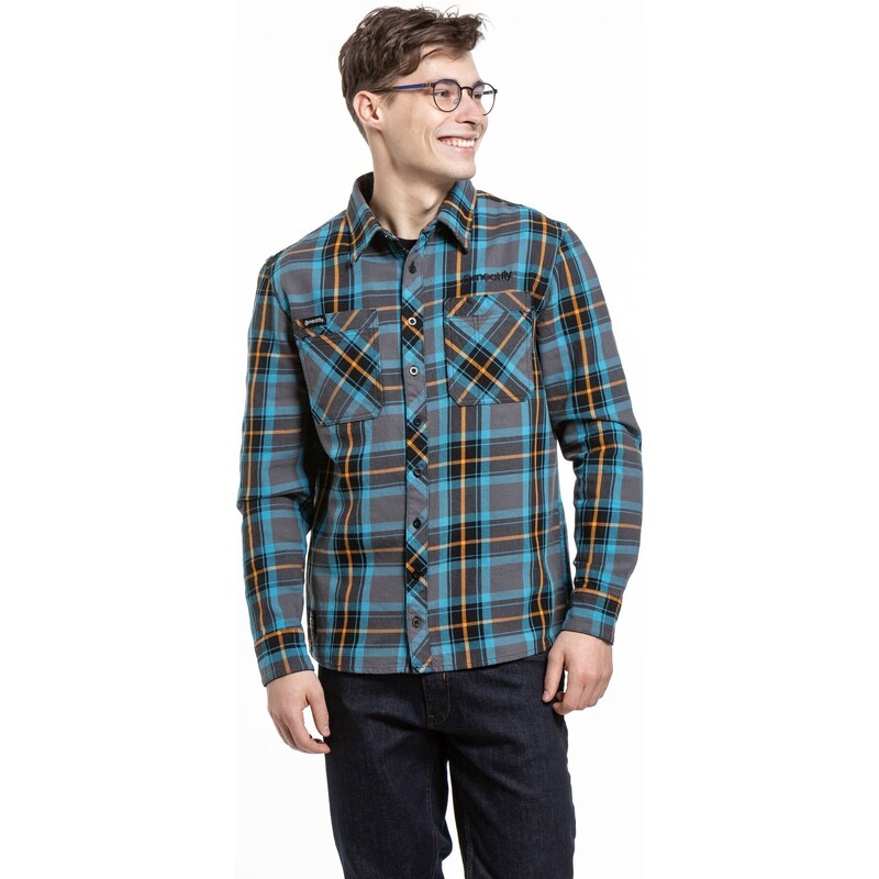 Meatfly pánská košile Hunt 2.0 Premium Turquoise | Modrá | 100% bavlna