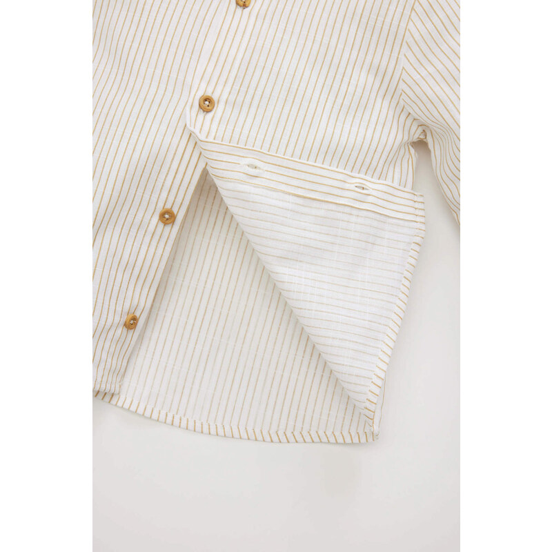 DEFACTO Baby Boy Striped Poplin Shirt Trousers 2 Piece Set