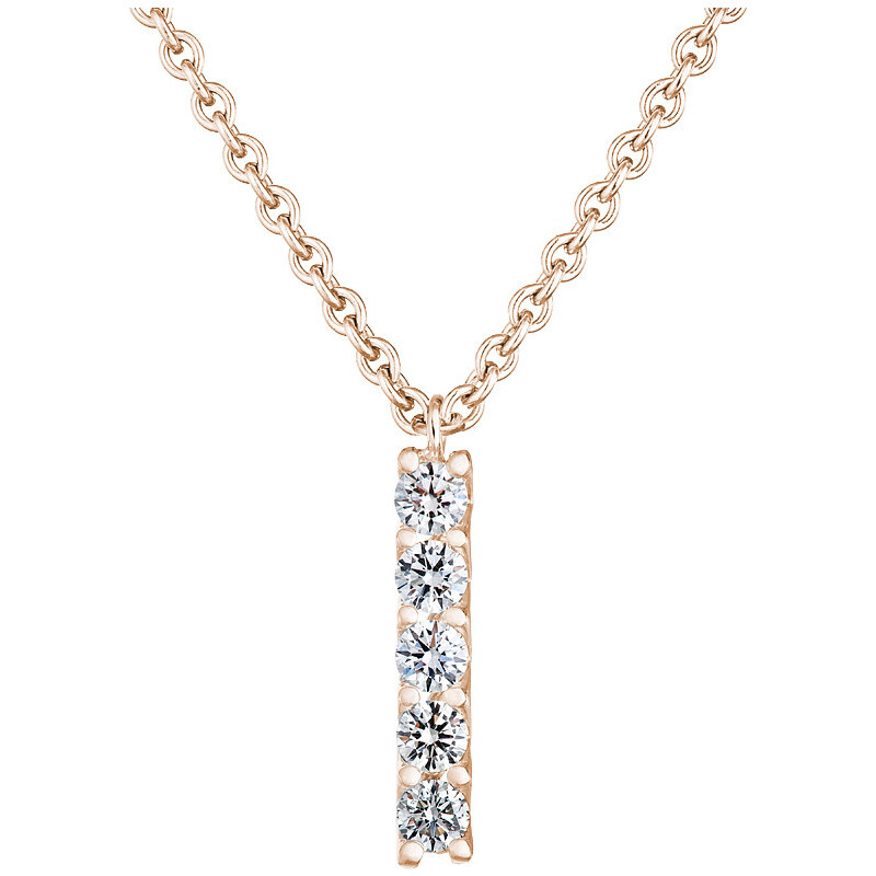 Tiami Řetízek z růžového zlata s diamantovým přívěskem Pure Line