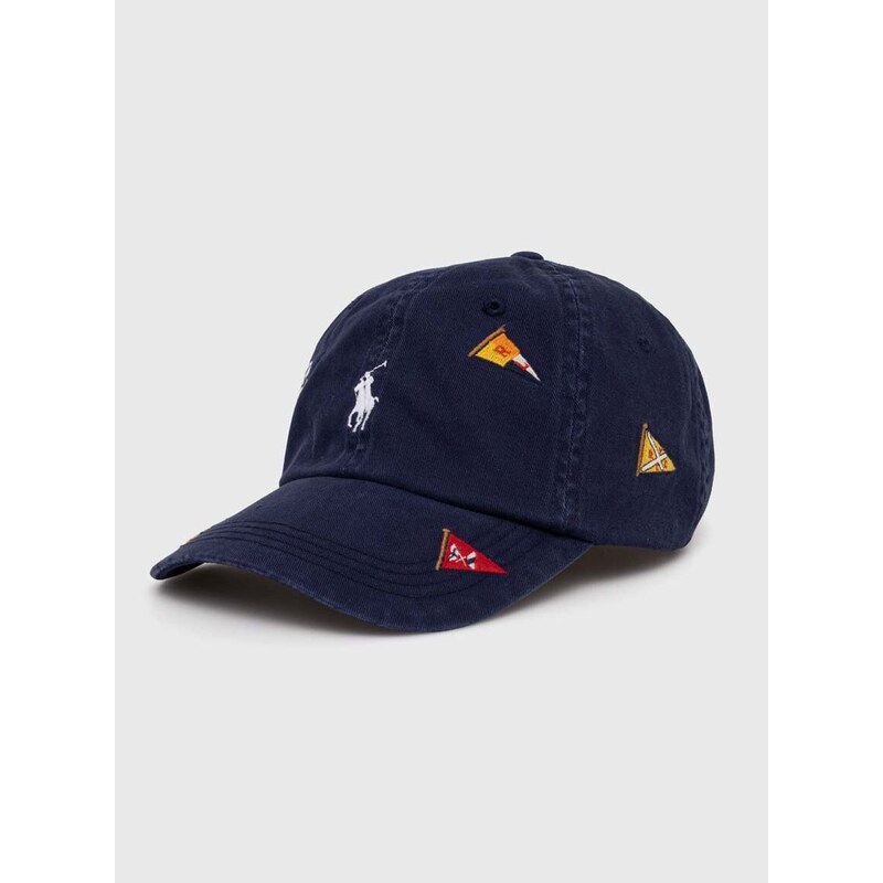 Bavlněná baseballová čepice Polo Ralph Lauren tmavomodrá barva, 710926397