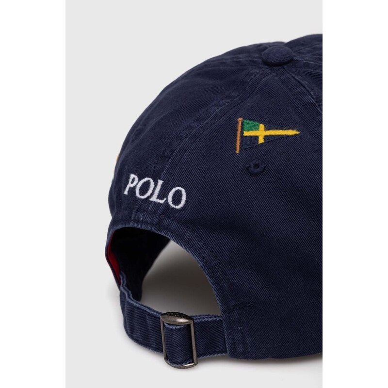 Bavlněná baseballová čepice Polo Ralph Lauren tmavomodrá barva, 710926397