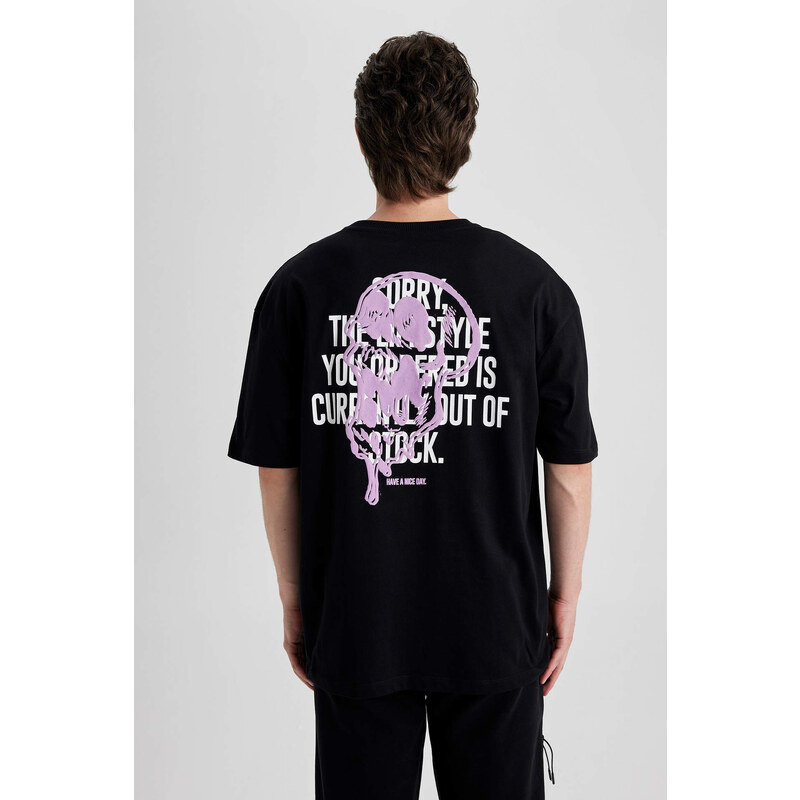 DEFACTO Oversize Fit Crew Neck Printed T-Shirt