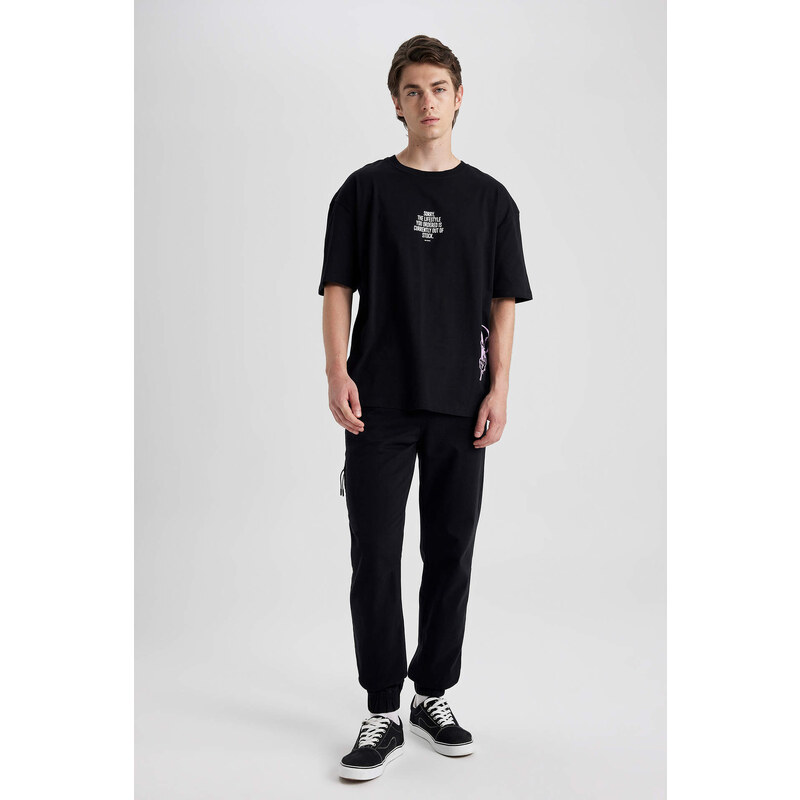 DEFACTO Oversize Fit Crew Neck Printed T-Shirt