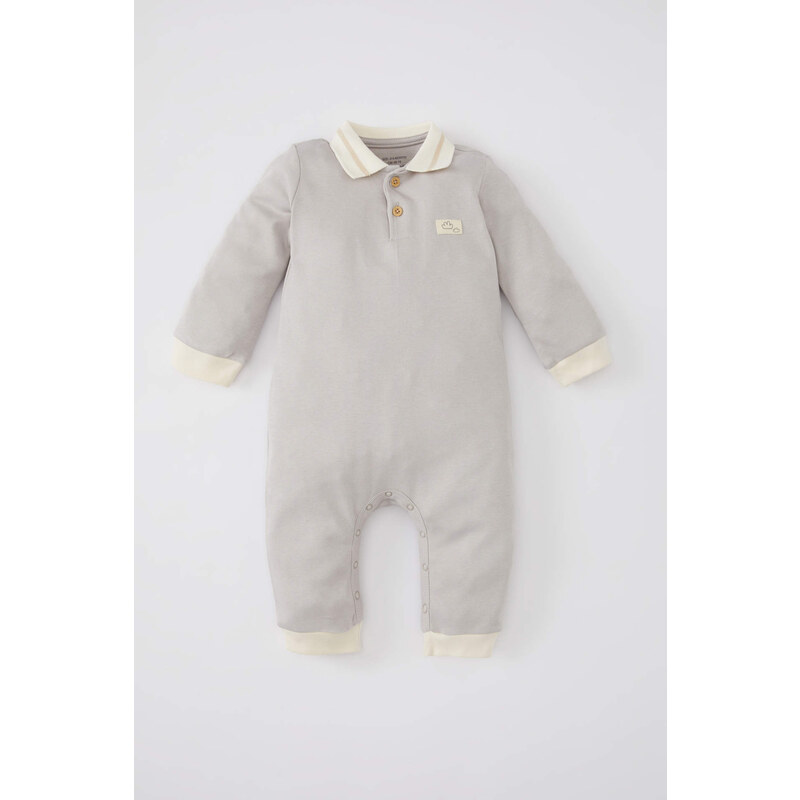 DEFACTO Baby Boy Newborn Polo Neck Long Sleeve Jumpsuit