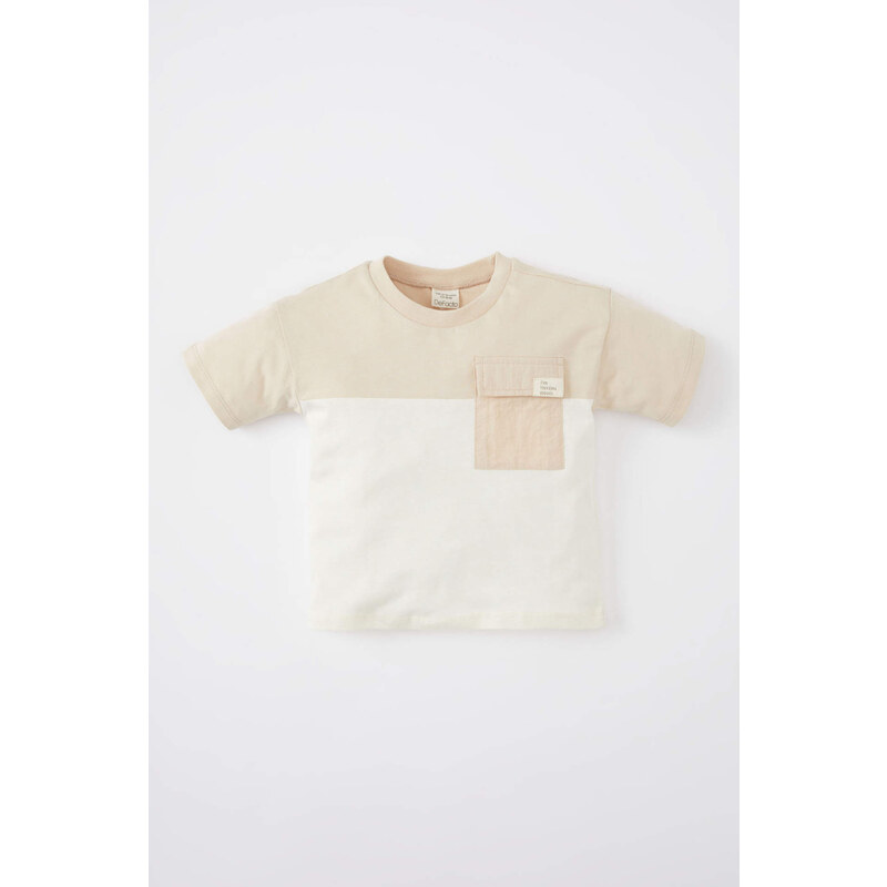 DEFACTO Baby Boy Regular Fit Crew Neck Color Block T-Shirt