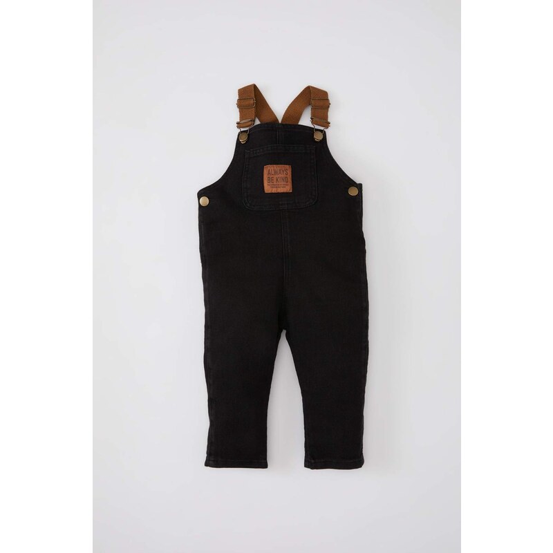 DEFACTO Baby Boy Label Printed Jean Jumpsuit