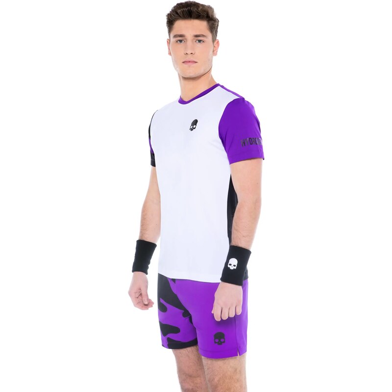 Pánské tričko Hydrogen Tech Camo Tee White/Purple M