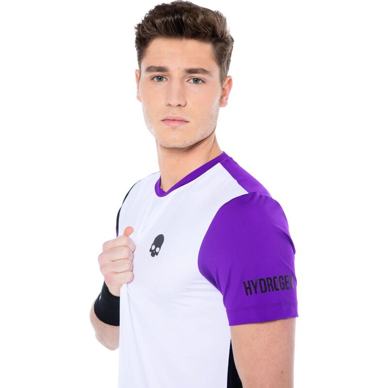 Pánské tričko Hydrogen Tech Camo Tee White/Purple M
