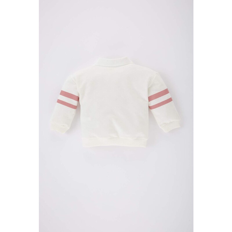 DEFACTO Baby Girl Polo Neck Printed Sweatshirt