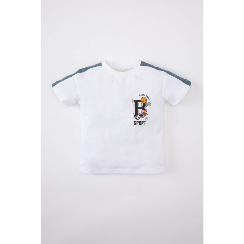 DEFACTO Baby Boy Crew Neck Sports Printed T-Shirt