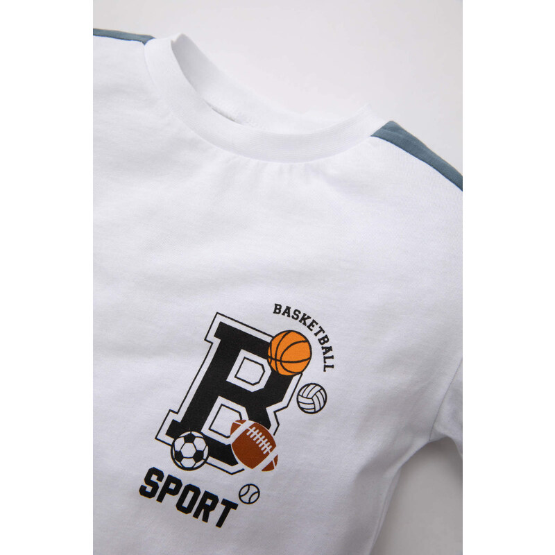 DEFACTO Baby Boy Crew Neck Sports Printed T-Shirt