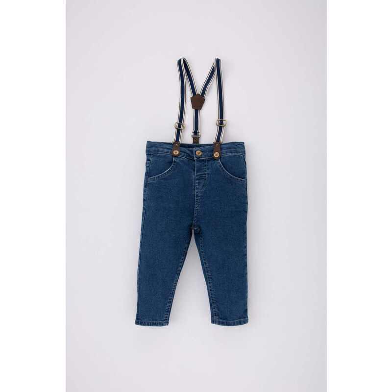 DEFACTO Baby Boy Jean Trousers Suspender 2 Piece Set