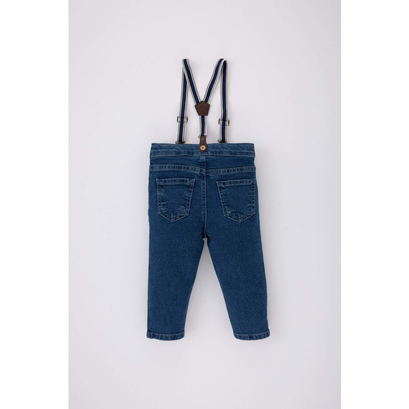 DEFACTO Baby Boy Jean Trousers Suspender 2 Piece Set