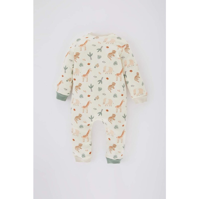 DEFACTO Baby Boy Newborn Safari Printed Premium Jumpsuit