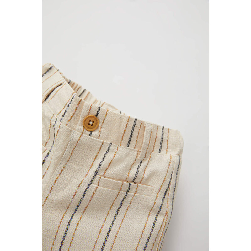 DEFACTO Baby Girl Regular Fit Wide Leg Striped Trousers