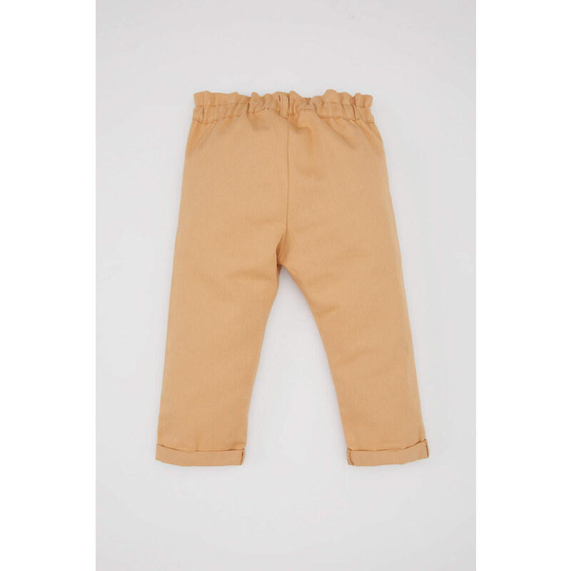 DEFACTO Baby Girl Paperbag Folded Leg Gabardine Trousers