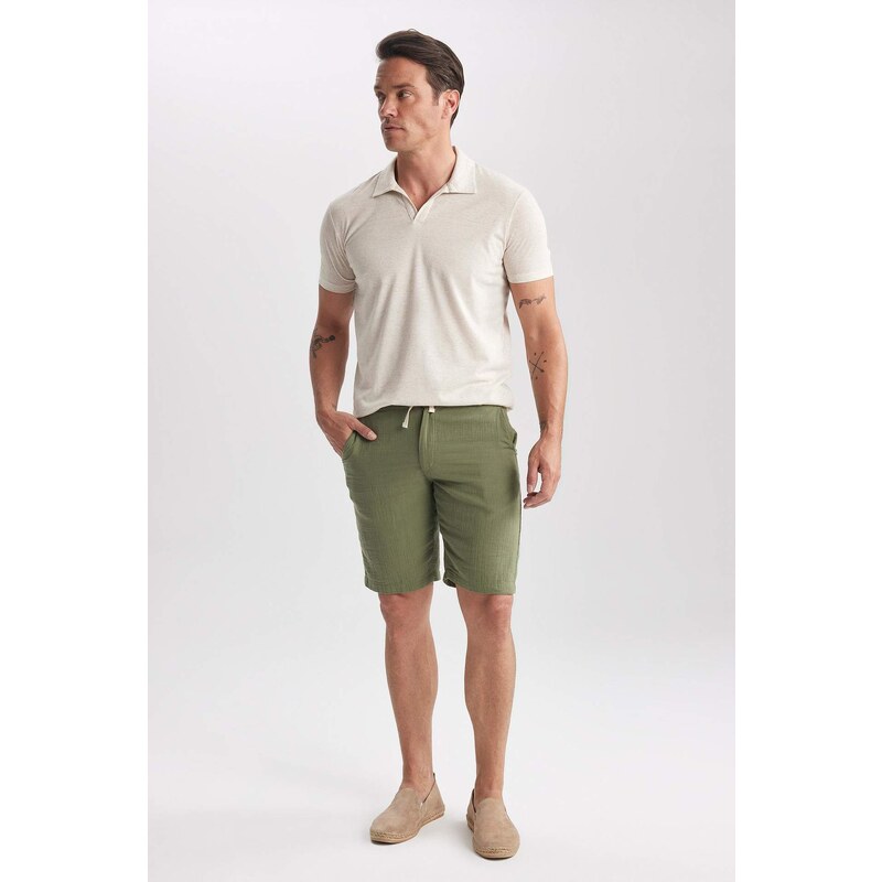 DEFACTO Regular Fit Cotton Elastic Waist Shorts