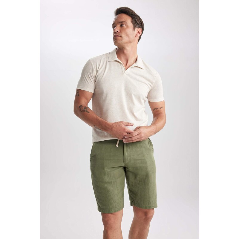 DEFACTO Regular Fit Cotton Elastic Waist Shorts