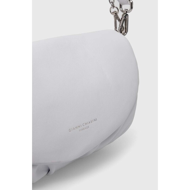 Kožená kabelka Gianni Chiarini bílá barva