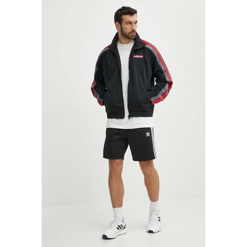 Mikina adidas Originals pánská, černá barva, vzorovaná, IR7990