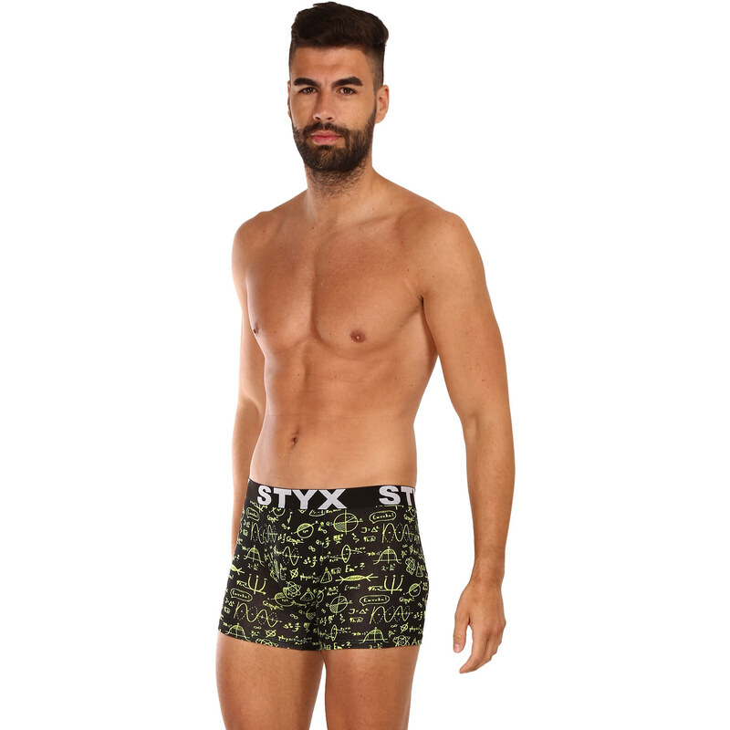 3PACK pánské boxerky Styx long art sportovní guma vícebarevné (3U13724)