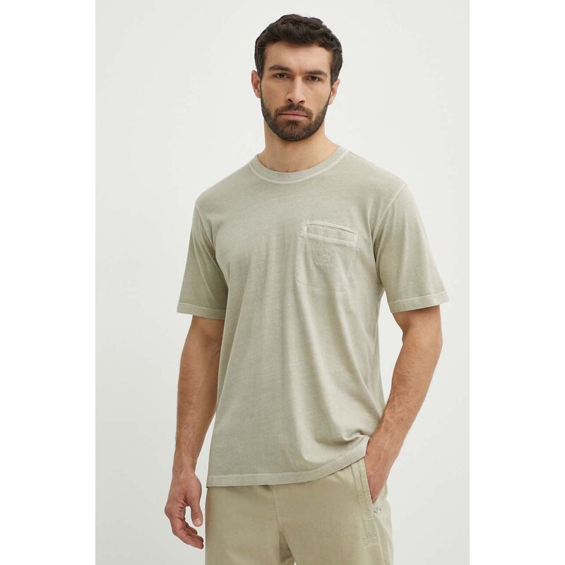 Bavlněné tričko adidas Originals béžová barva, IS1763
