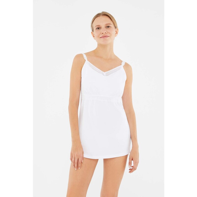 Dagi White Postpartum Nursing Undershirt