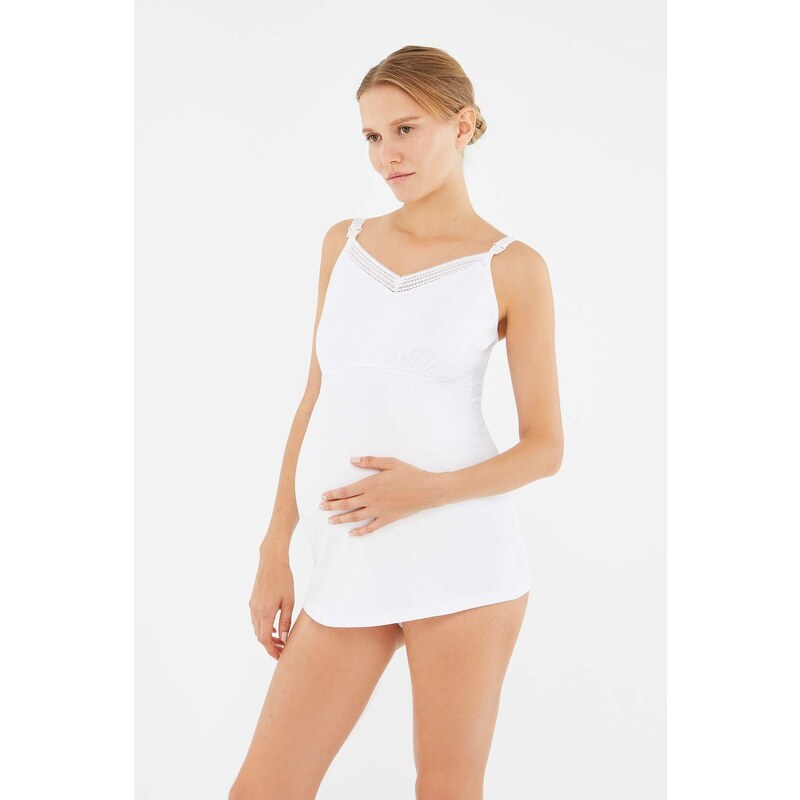 Dagi White Postpartum Nursing Undershirt