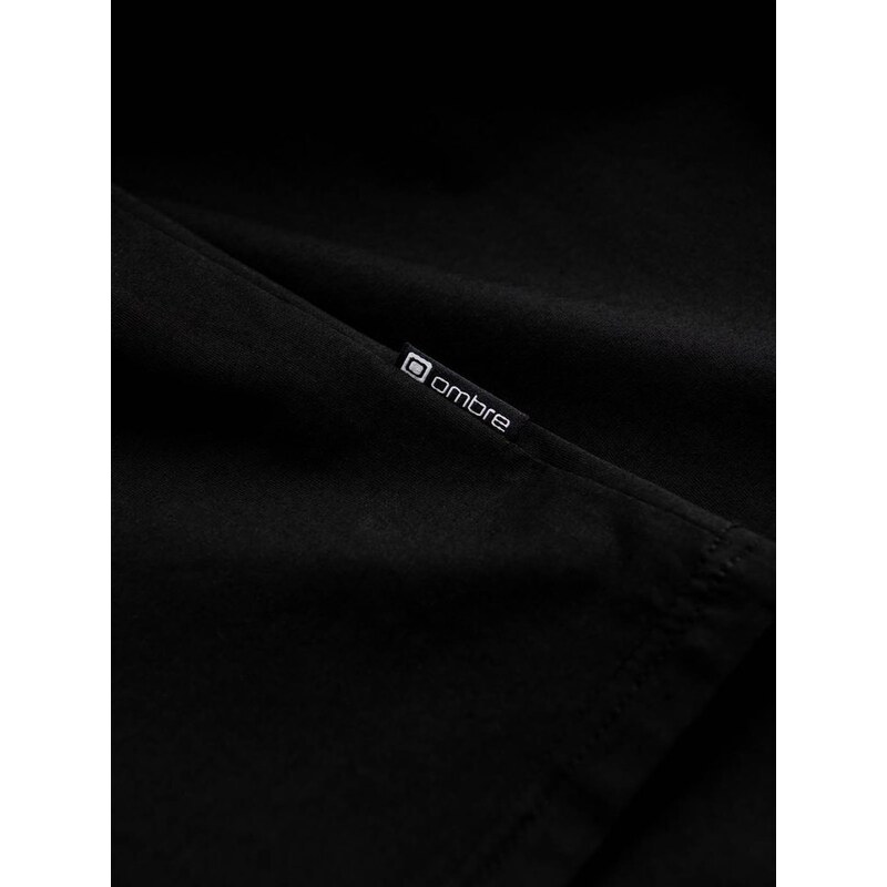 Ombre Clothing Černá polokošile s kontrastními prvky V2 POSS-0123