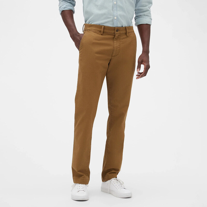 Pánské kalhoty GAP Chino Slim Fit Pants Palomino Brown Global